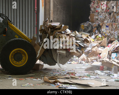 Umgang mit verwendet Altpapier Recycling Karton Fabrik in Groningen, Niederlande Stockfoto