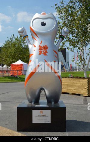 Wenlock - London 2012 Olympische Spiele Maskottchen, eine Statue im Olympiapark Stockfoto