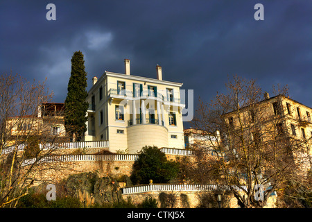 Traditionelles Steinhaus in Kastoria Stadt (Epirus, Griechenland, Europa) Stockfoto