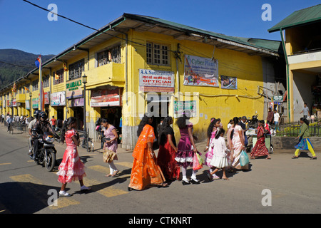 Geschäftsviertel, Nuwaraeliya (Nuwara Eliya), Hill Country, Sri Lanka Stockfoto