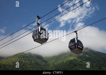 Cauterets Seilbahn französischen Pyrenäen Frankreich Stockfoto