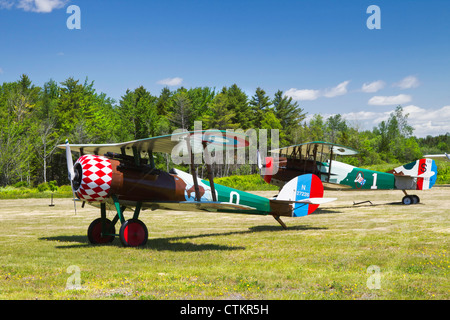 Jahrgang 1917 NIEUPORT 28C.1 auf Graspiste. Stockfoto