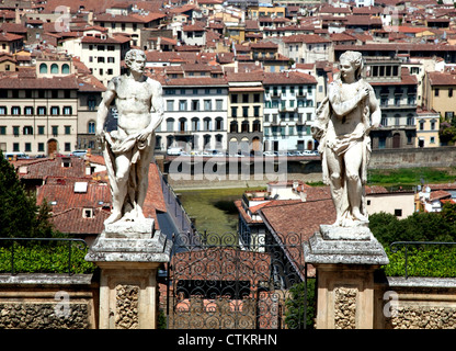 Blick auf Florenz vom Boboli-Gärten Stockfoto
