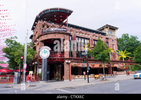 "Le Milsa" Restaurant, Gay Village, Montreal, Provinz Quebec, Kanada. Stockfoto