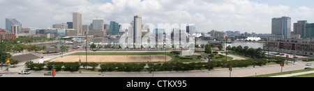Panorama von Baltimore Inner Harbor Waterfront Stockfoto