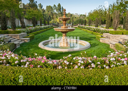 Die wunderschönen Gärten von Greystone Mansion in Beverly Hills. Stockfoto