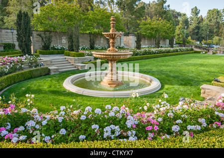 Die wunderschönen Gärten von Greystone Mansion in Beverly Hills. Stockfoto