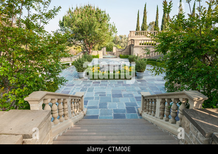 Die wunderschönen Gärten von Greystone Mansion in Beverly Hills. Stockfoto