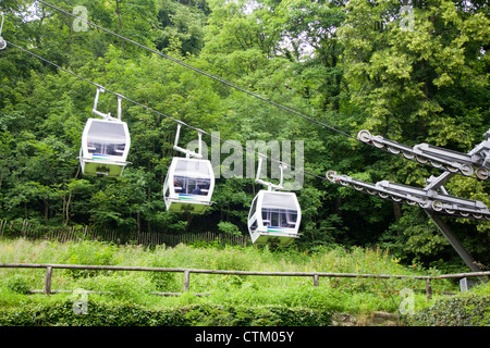 Seilbahnen in Höhen von Abraham Matlock Bath Derbyshire Peak District England Stockfoto