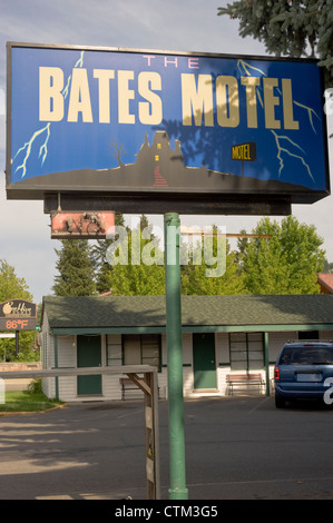 Alfred Hitchcock film nicht hier, aber man sollte vorsichtig sein, dennoch im Bates Motel in Coeur d ' Alene, Idaho, USA. Stockfoto