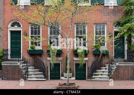 Haus im Kolonialstil Stadt, Society Hill, Philadelphia, Pennsylvania, USA Stockfoto