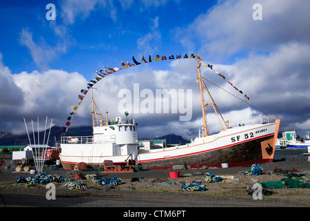 Island, Husavik, ein Fischerdorf und ein Zentrum des Whale-watching in Nordisland Stockfoto