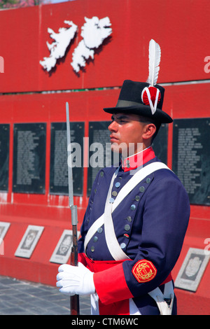 Denkmal für gefallene Soldaten im Krieg der Faucklands Inseln Stockfoto