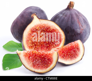 Obst Feigen auf weißem Hintergrund Stockfoto