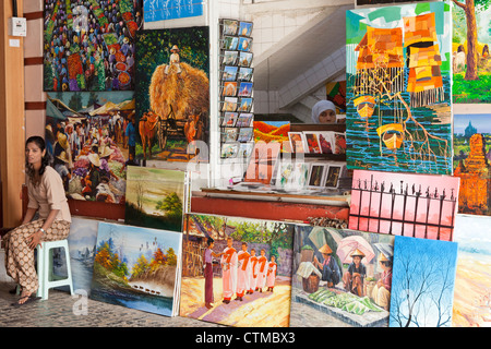 Kunstgalerie, Yangon, Myanmar Stockfoto