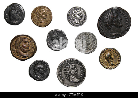 Ausschnitt des Replica römische Münzen Stockfoto