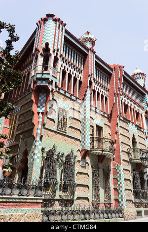 Casa Vicens, Barcelona, Spanien. Von Antoni Gaudi entworfen. Stockfoto