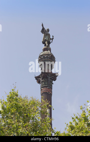Barcelona, Spanien. Kolumbus-Denkmal. Stockfoto