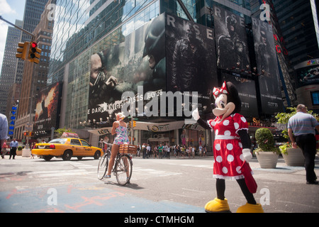 Werbung für die neuesten Batman-Film, ist "The Dark Knight Rises" am Times Square gesehen Stockfoto