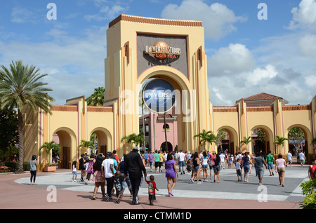 Der Eingang zu den Universal Studios Orlando Florida. Stockfoto