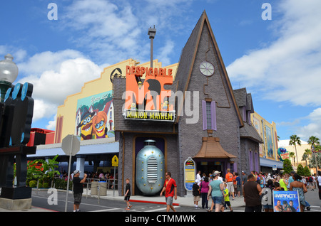 Verächtlich mir Minion Chaos Ultra HD digitale Animation 3D-Abenteuer Universal Studios Orlando, Florida, USA. Stockfoto