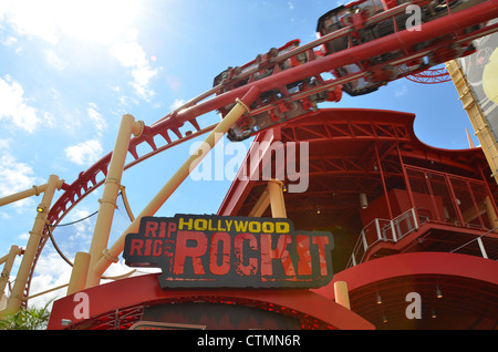 Universal Studios Hollywood Rip Ride Rockit Achterbahn Stockfoto