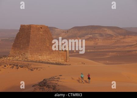 Königsstadt Meroe alte Hauptstadt des Königreichs Kusch und königlichen Friedhof auch bekannt als al-Ahram oder die Pyramiden von Meroe Shendi Sudan Stockfoto