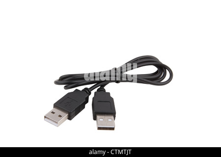 USB-Leitung isoliert auf weißem Hintergrund Stockfoto