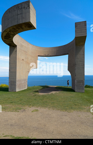 Elogio del Horizonte Skulptur von Eduardo Chillida, Gijón, Asturien, Spanien Stockfoto