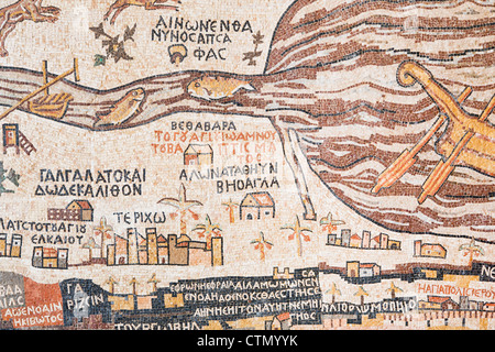 Mosaik-Nachbildung des antiken Madaba-Karte des Heiligen Landes Stockfoto