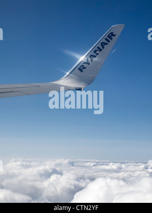 Ryanair-Tragfläche Stockfoto