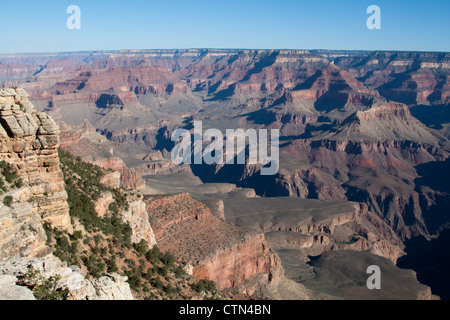 Blick in Richtung Plateau Point vom Mather Point, South Rim, Grand Canyon, Arizona, USA Stockfoto