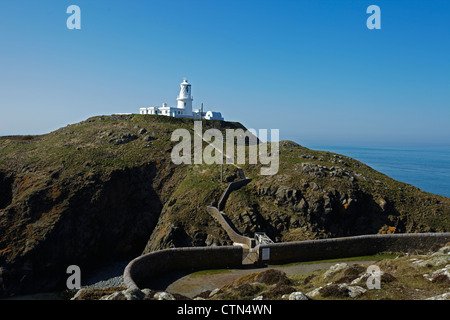 Stolperfallen Head Leuchtturm, Pembrokeshire, Wales, UK Stockfoto