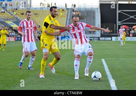 Columbus Crew bewirten Stoke City FC für ein Internationales Freundschaftsspiel am Columbus Crew Stadium, Columbus, Ohio am 24. Juli 2012 Stockfoto