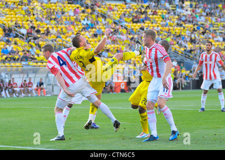 Columbus Crew bewirten Stoke City FC für ein Internationales Freundschaftsspiel am Columbus Crew Stadium, Columbus, Ohio am 24. Juli 2012 Stockfoto