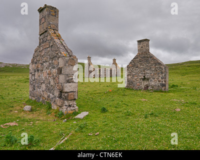 Verlassene Dorf Eorasdail, Vatersay, äußeren Hebriden Stockfoto