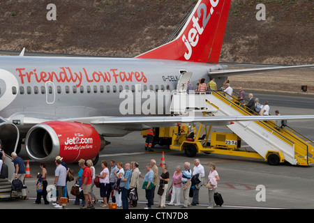 Fluggästen Urlaub Flug Stockfoto