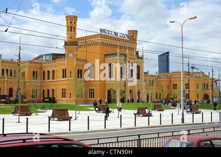 Wroclaw Glowny Bahnhof bald darauf nach Renovierung Stockfoto