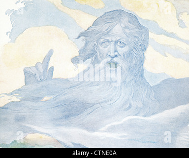 Nach der nordischen Mythologie, der Frost-Riese Ymir ist ein urzeitlichen Wesen und der Vorfahr von allen Frost Riesen. Stockfoto