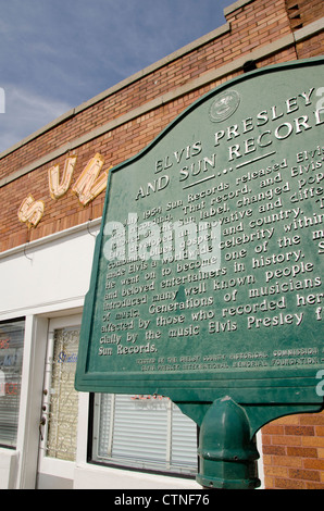 Tennessee, Memphis. Sun Studio, dem legendären Tonstudio. Stockfoto