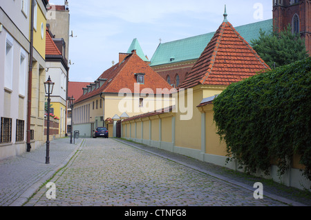 Breslauer Straße in Ostrow Tumski Polen Stockfoto