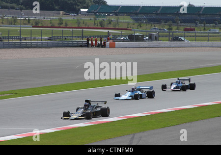 Rennen in Daily Express International Trophy für Grand Prix Masters Silverstone Classic 22. Juli 2012 Lotus 76/1 vorne Stockfoto