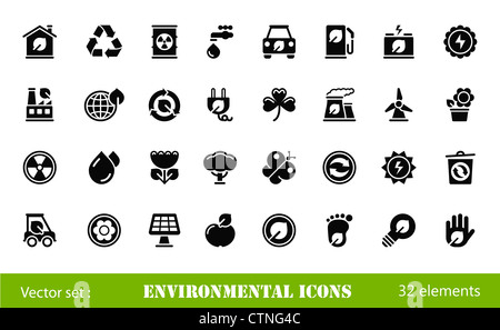 schwarze Umwelt Symbole Stockfoto