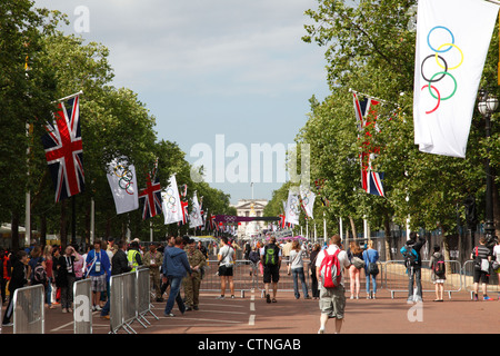 Olympische Spiele London 2012 Austragungsort der Herren Radsport Straßenrennen auf The Mall, London, England, U.K Stockfoto