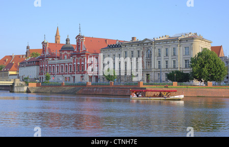 Wroclaw-Boot auf dem Fluss Odra Polen Stockfoto