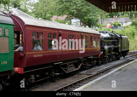 Dampfzug zu Alresford, Brunnenkresse Line - Mitte Hants Eisenbahn; Hampshire; England; UK Stockfoto