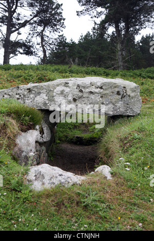 15. C BC prähistorischen gekammert Grab Innisidgen St Mary's Scilly Isles Isles of Scilly Cornwall England Stockfoto