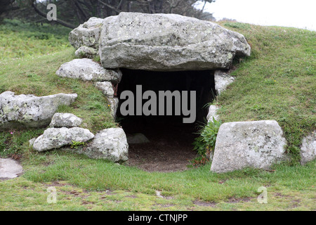 15. C BC prähistorischen gekammert Grab Innisidgen St Mary's Scilly Isles Isles of Scilly Cornwall England Stockfoto