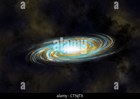 Multicolor Spiralgalaxie in tiefen Kosmos, vor dem Hintergrund der Nebel Stockfoto
