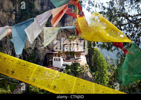 Taktsang Dzong oder des Tigers Nest Kloster, Bhutan Stockfoto